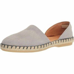 NEW Eric Michael Women Olivia Grey d'Orsay Espadrille Jute Loafer Round Toe Flat